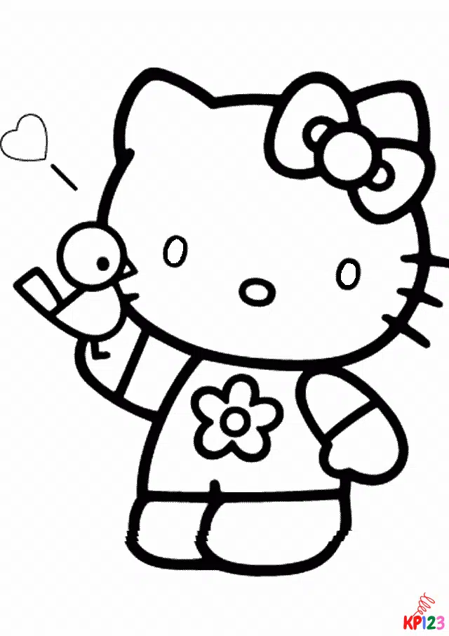 Hello Kitty kleurplaat 14