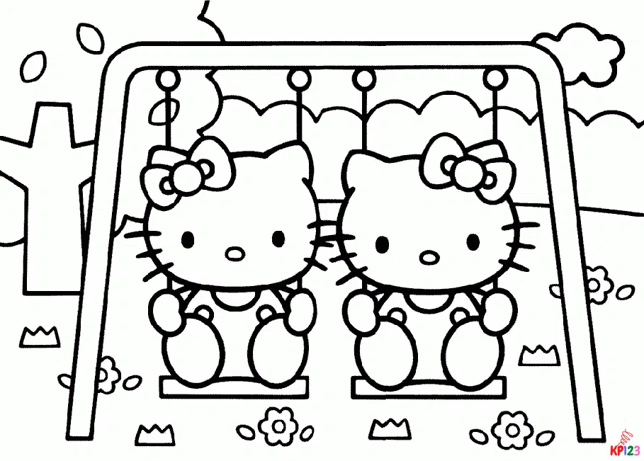Hello Kitty kleurplaat 15