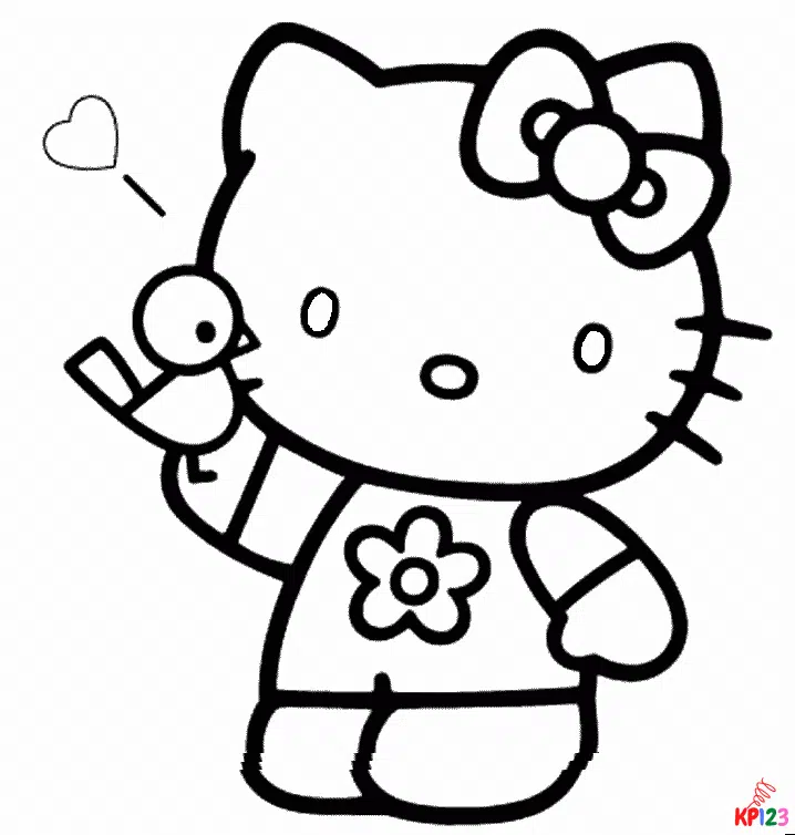 Hello Kitty kleurplaat 18