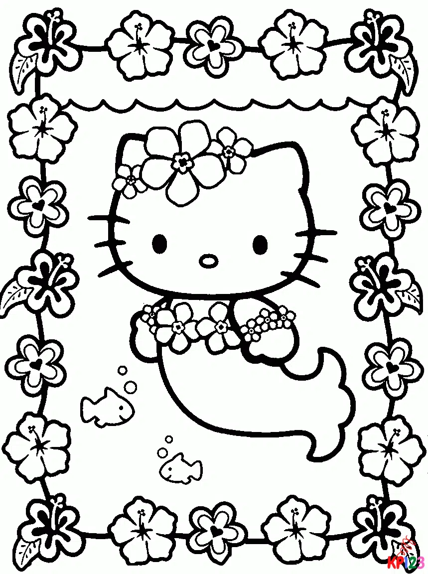 Hello Kitty kleurplaat 21