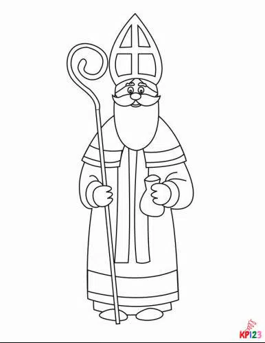 Saint Nicholas kleurplaat 1