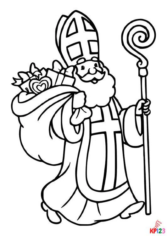 Saint Nicholas kleurplaat 3