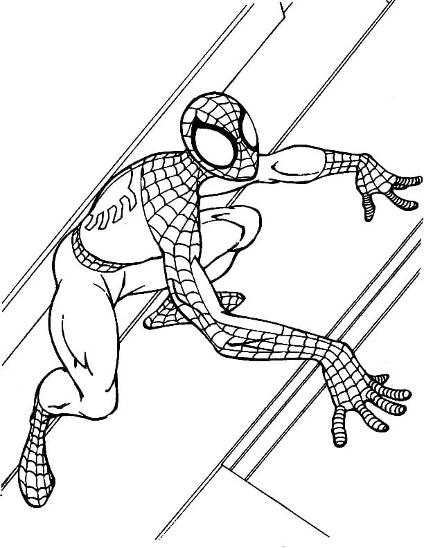 Spiderman Kleurplaat 03