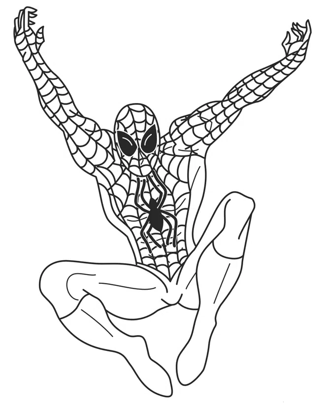 Spiderman Kleurplaat 12