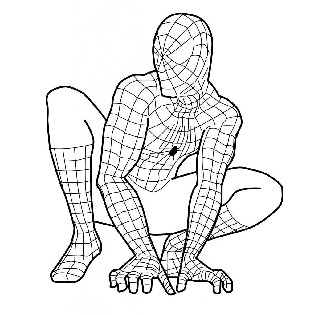 Spiderman Kleurplaat 13
