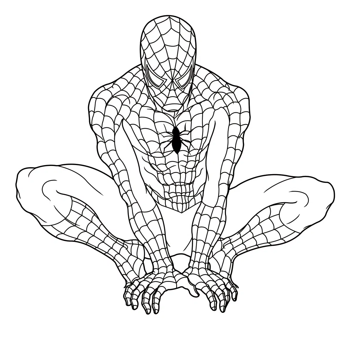 Spiderman Kleurplaat 15