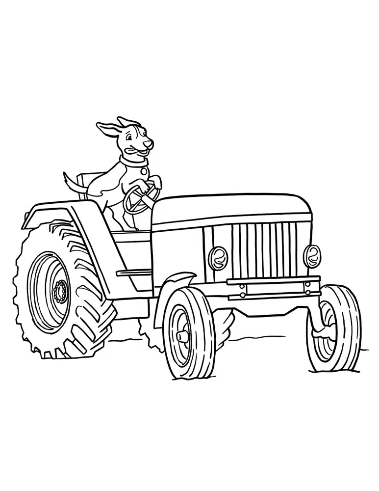 Traktor Kleurplaat 01