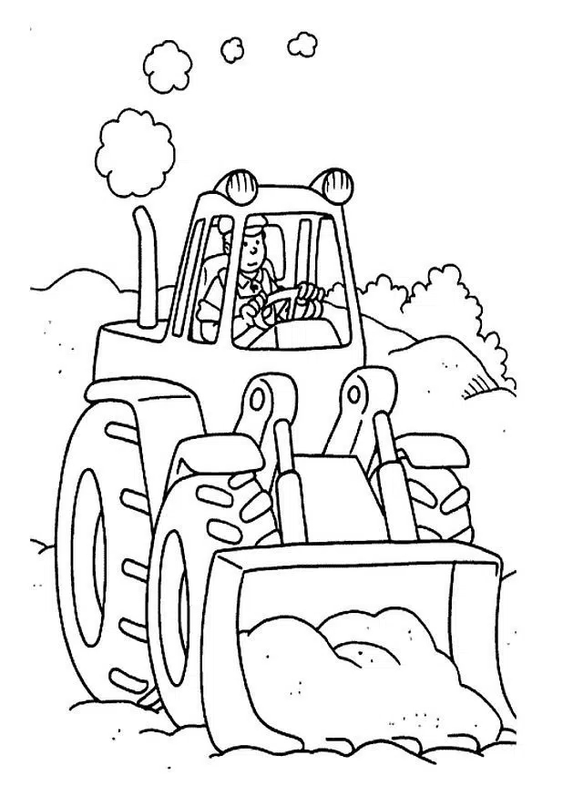 Traktor Kleurplaat 03