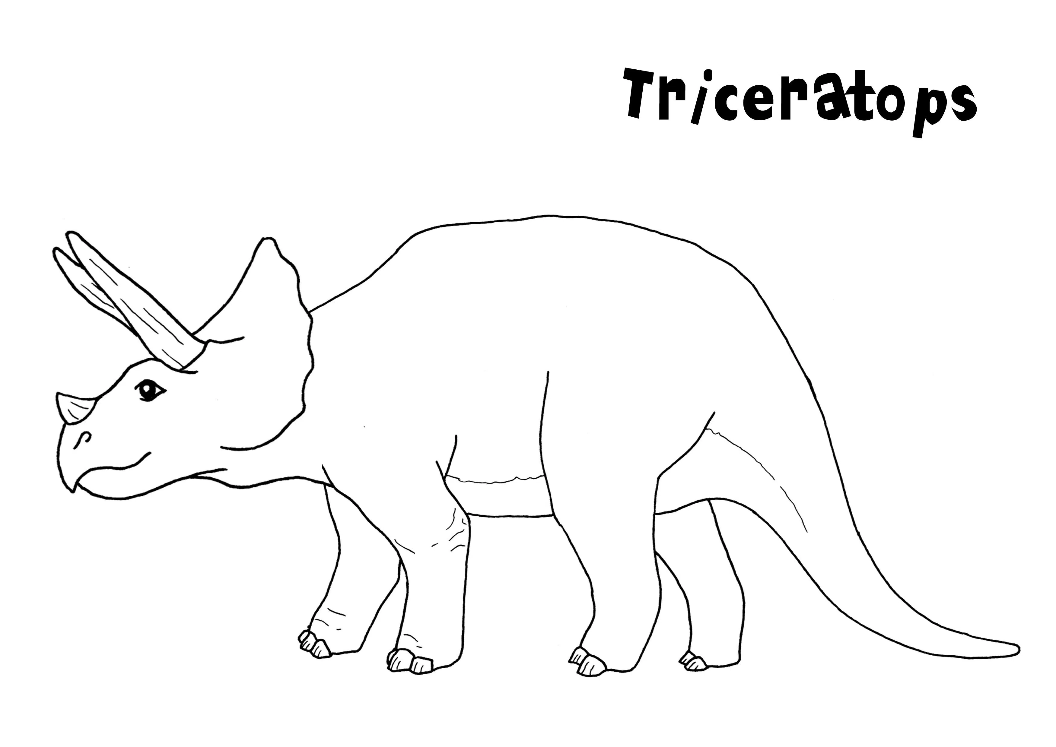 Triceratops Kleurplaat 2 (1)
