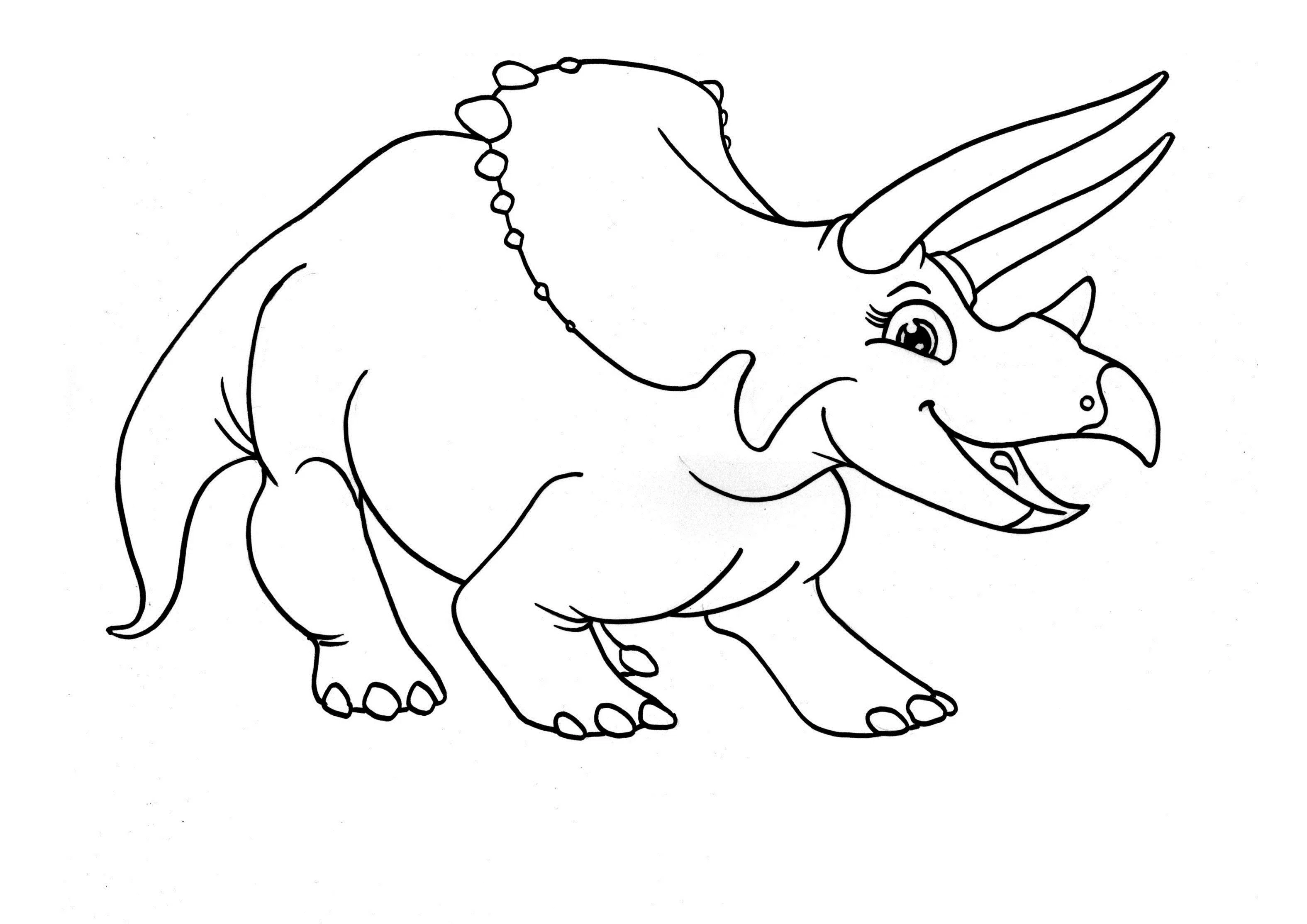 Triceratops Kleurplaat 2