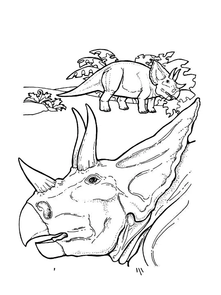 Triceratops Kleurplaat 4