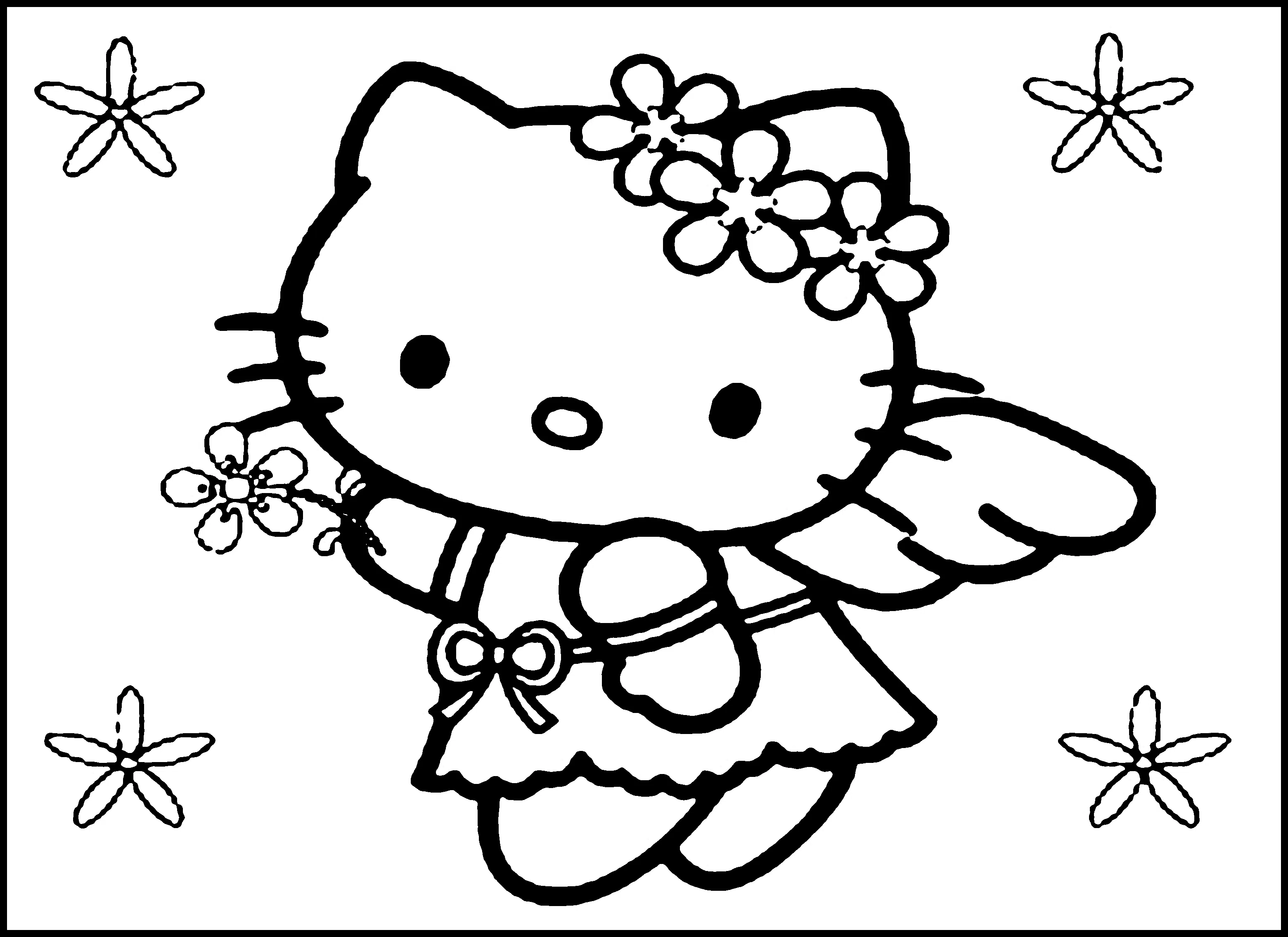 Hello Kitty kleurplaat 7