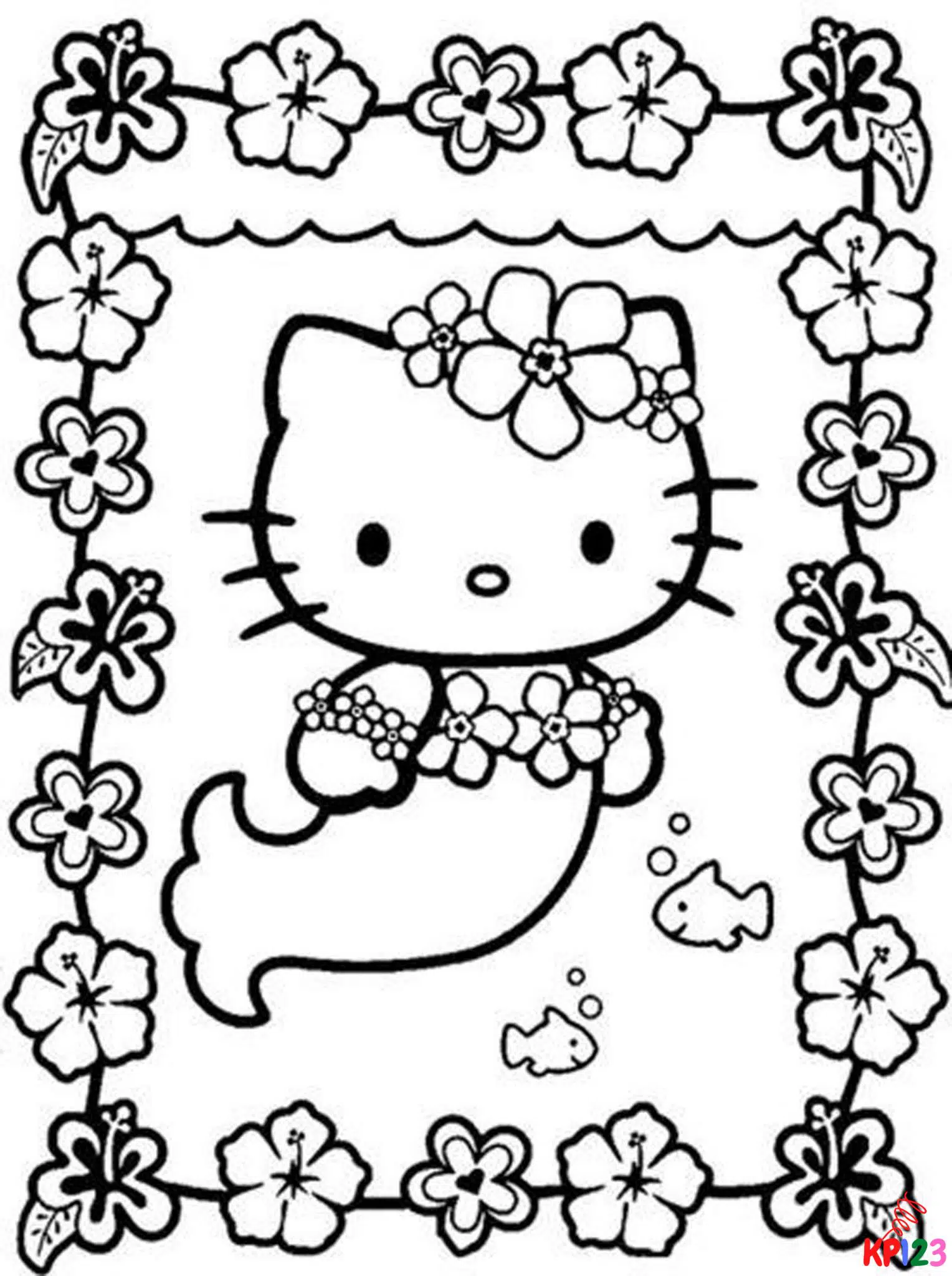 Hello Kitty kleurplaat 8