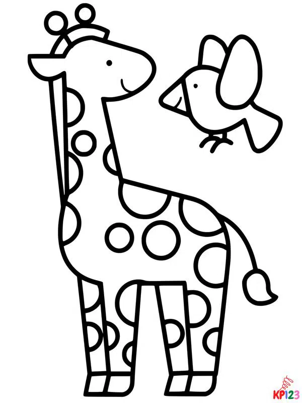 Kleurplaat giraffe 1