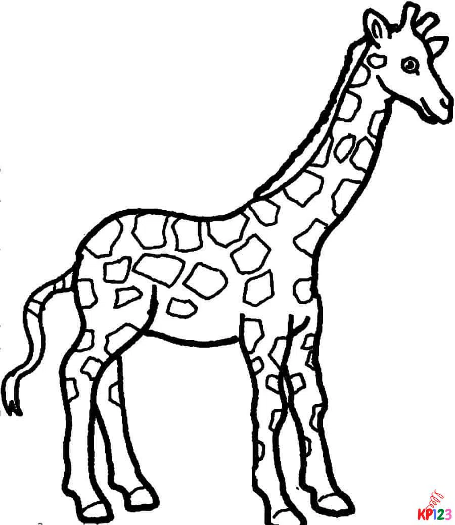 Kleurplaat giraffe 2