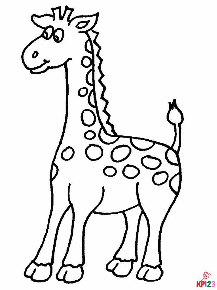 Kleurplaat giraffe 5