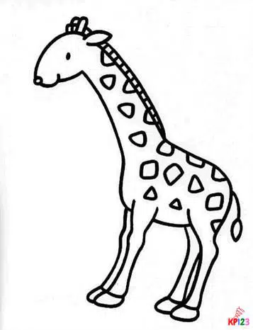 Kleurplaat giraffe 6