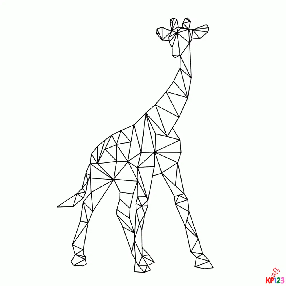 Kleurplaat giraffe 9