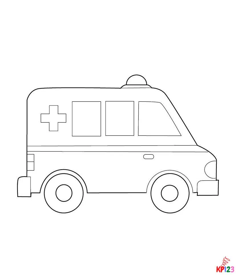ambulance tekening - 5 Ambulance kleurplaten voor kinderen