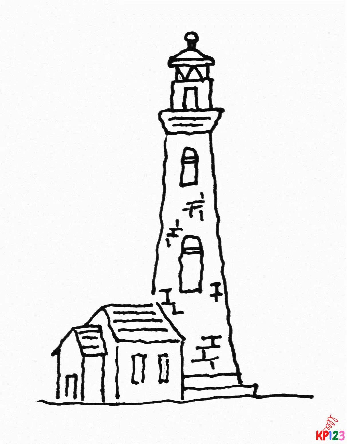 Eenvoudige Vuurtoren Tekening